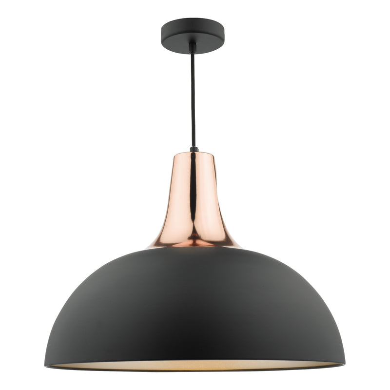 Load image into Gallery viewer, Dar Lighting TOR0154 Toronto Pendant Matt Black &amp; Copper - 35450
