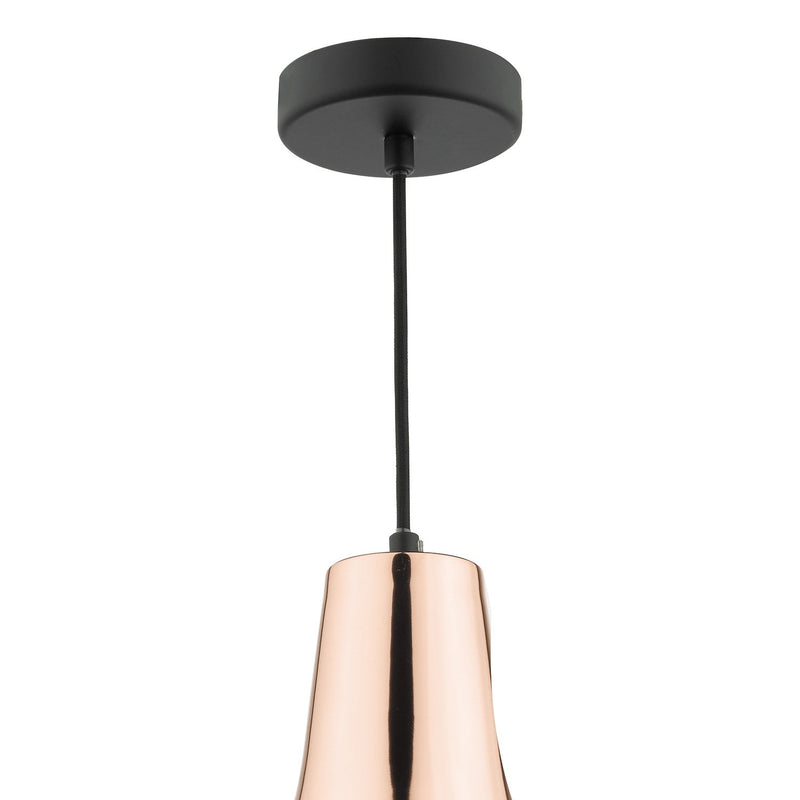 Load image into Gallery viewer, Dar Lighting TOR0154 Toronto Pendant Matt Black &amp; Copper - 35450
