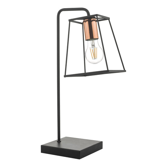 Dar Lighting TOW4122 Tower Table Lamp Black & Copper - 35454