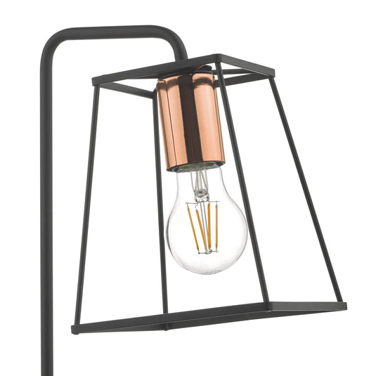 Dar Lighting TOW4122 Tower Table Lamp Black & Copper - 35454