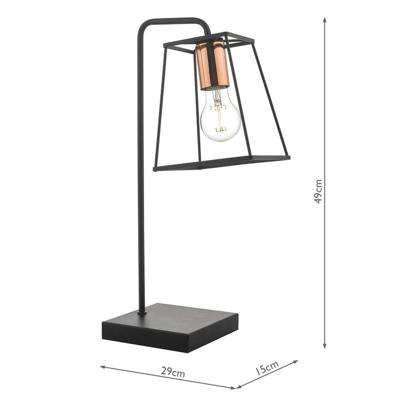 Load image into Gallery viewer, Dar Lighting TOW4122 Tower Table Lamp Black &amp; Copper - 35454
