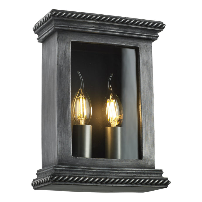 David Hunt Lighting TRU2167 TRURO Outdoor double wall light in pewter