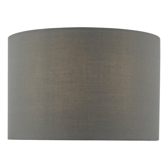 Dar Lighting TUK1039 Tuke Grey Cotton Drum Shade 27cm - 37031