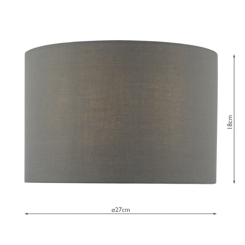Load image into Gallery viewer, Dar Lighting TUK1039 Tuke Grey Cotton Drum Shade 27cm - 37031
