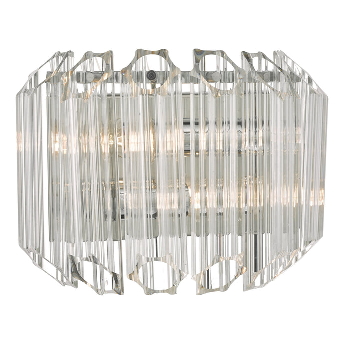 Dar Lighting TUV0908 Tuvalu 2 Light Wall Light Glass & Polished Chrome - 35462