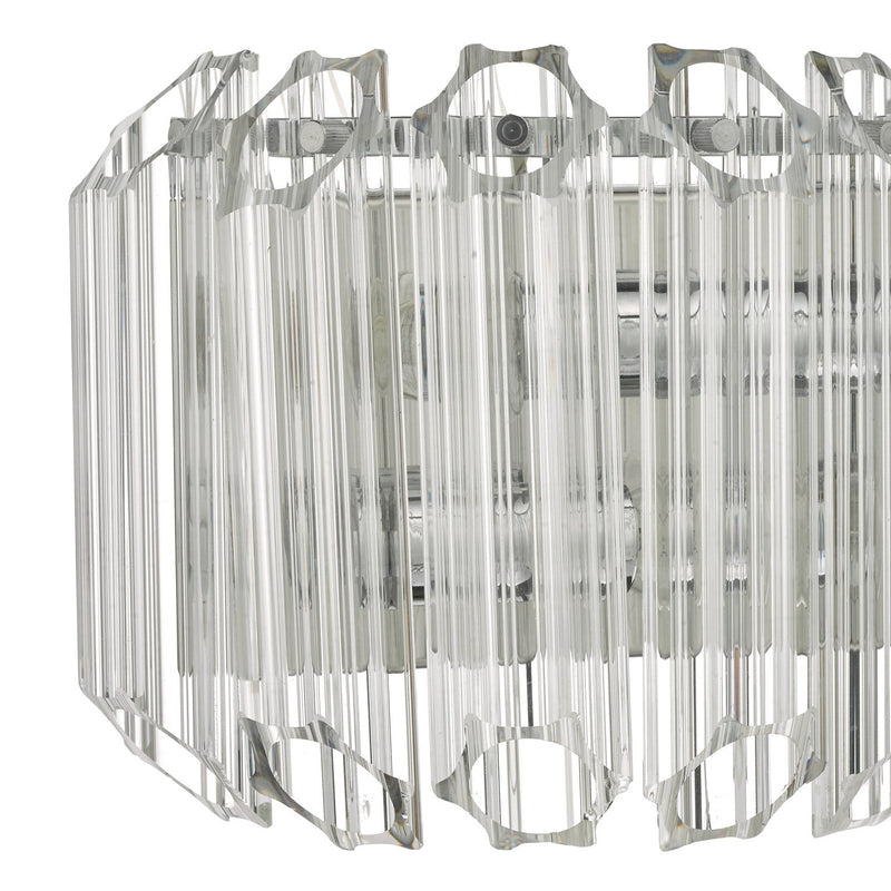 Load image into Gallery viewer, Dar Lighting TUV0908 Tuvalu 2 Light Wall Light Glass &amp; Polished Chrome - 35462
