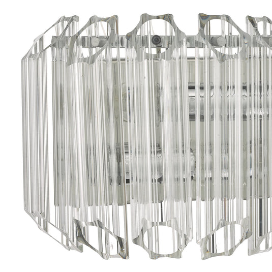 Dar Lighting TUV0908 Tuvalu 2 Light Wall Light Glass & Polished Chrome - 35462