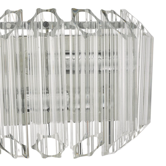 Dar Lighting TUV0908 Tuvalu 2 Light Wall Light Glass & Polished Chrome - 35462