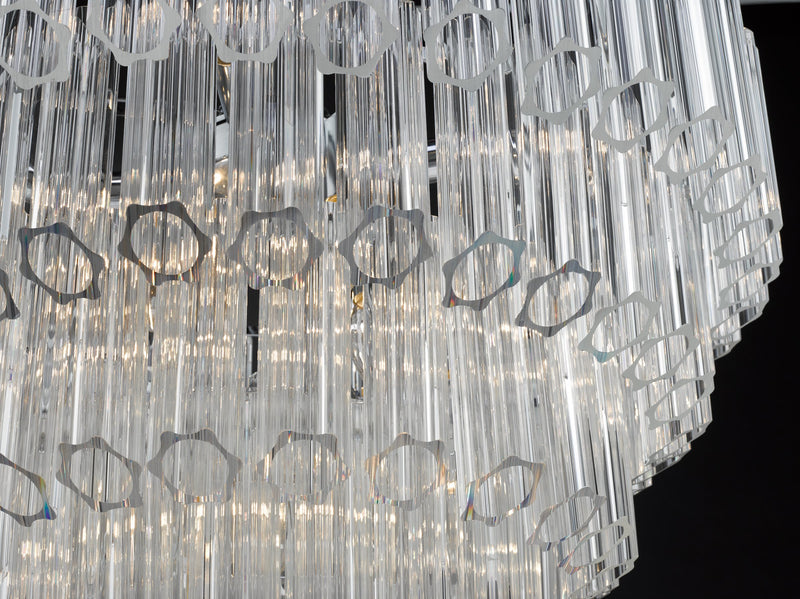 Load image into Gallery viewer, Dar Lighting TUV1308 Tuvalu 4 Tier 9 Light Chandelier Crystal &amp; Polished Chrome - 35463
