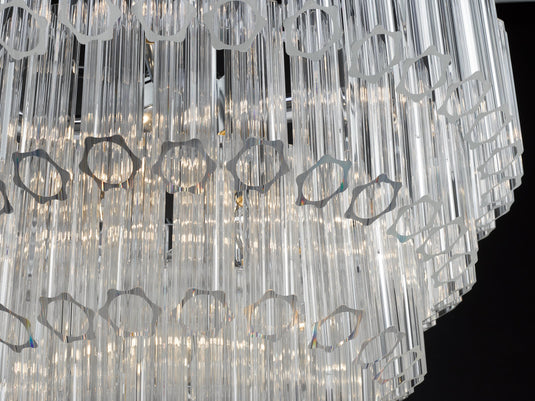 Dar Lighting TUV1308 Tuvalu 4 Tier 9 Light Chandelier Crystal & Polished Chrome - 35463