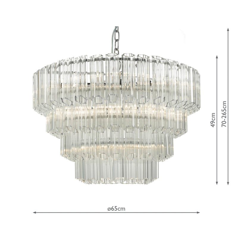 Load image into Gallery viewer, Dar Lighting TUV1308 Tuvalu 4 Tier 9 Light Chandelier Crystal &amp; Polished Chrome - 35463
