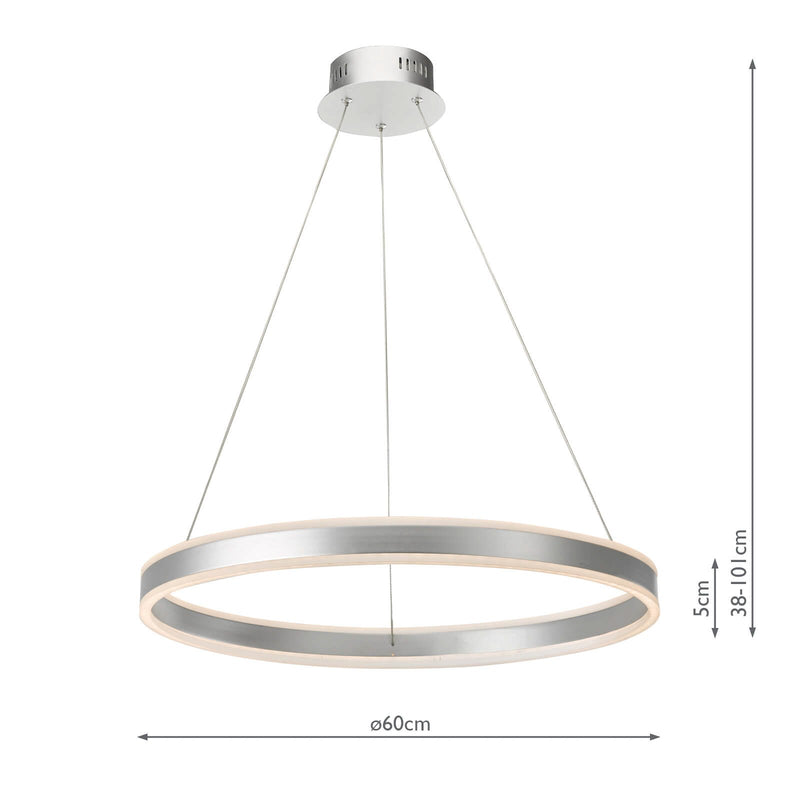 Load image into Gallery viewer, Dar Lighting TYB0132 Tybalt Pendant Silver &amp; Acrylic LED - 35466
