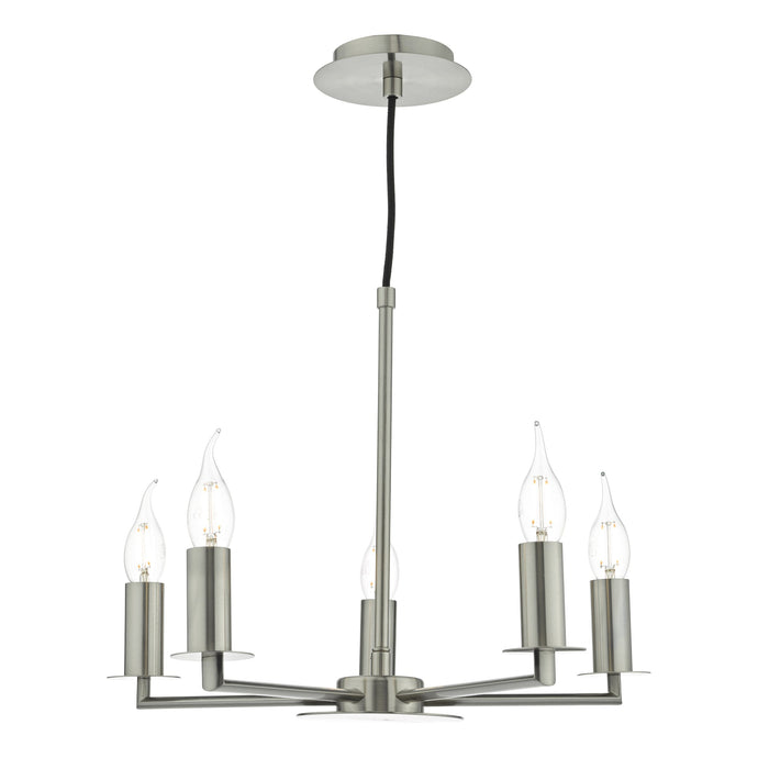 Dar Lighting TYL0538 Tyler 5lt Pendant Satin Nickel - 35469