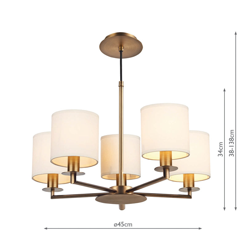 Load image into Gallery viewer, Dar Lighting TYL0563 Tyler 5 Light Pendant Dual Mount Bronze - 35470
