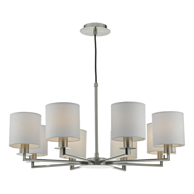 Load image into Gallery viewer, Dar Lighting TYL0838 Tyler 8lt Pendant Satin Nickel - 35473
