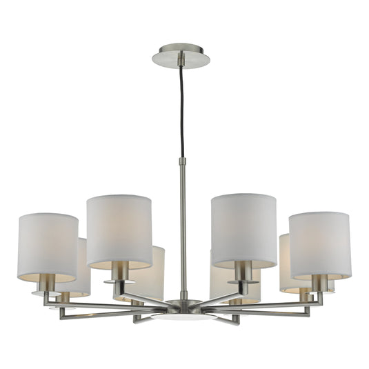 Dar Lighting TYL0838 Tyler 8lt Pendant Satin Nickel - 35473