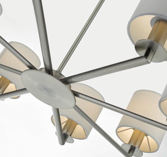 Dar Lighting TYL0838 Tyler 8lt Pendant Satin Nickel - 35473