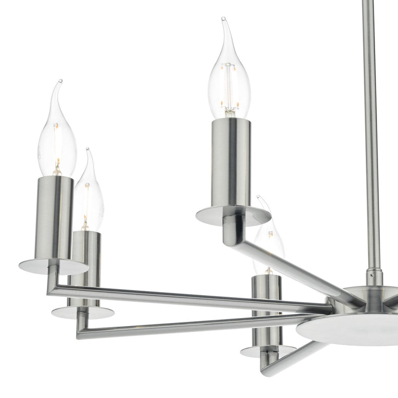 Load image into Gallery viewer, Dar Lighting TYL0838 Tyler 8lt Pendant Satin Nickel - 35473
