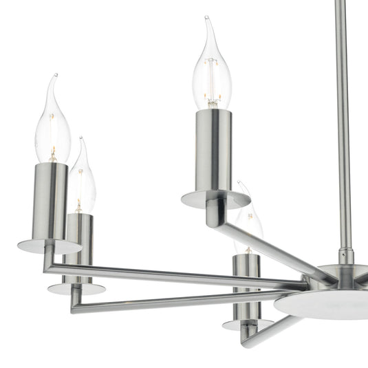 Dar Lighting TYL0838 Tyler 8lt Pendant Satin Nickel - 35473