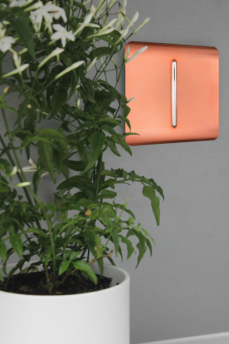 Load image into Gallery viewer, Trendi Switch ART-SS2CPR, Artistic Modern 1 Gang 2 Way 10 Amp Rocker Copper Finish, BRITISH MADE, (25mm Back Box Required), 5yrs Warranty - 53998
