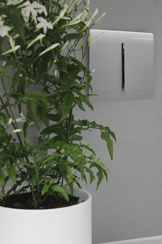 Trendi Switch ART-SS2LG, Artistic Modern 1 Gang 2 Way 10 Amp Rocker Light Grey Finish, BRITISH MADE, (25mm Back Box Required), 5yrs Warranty - 54001