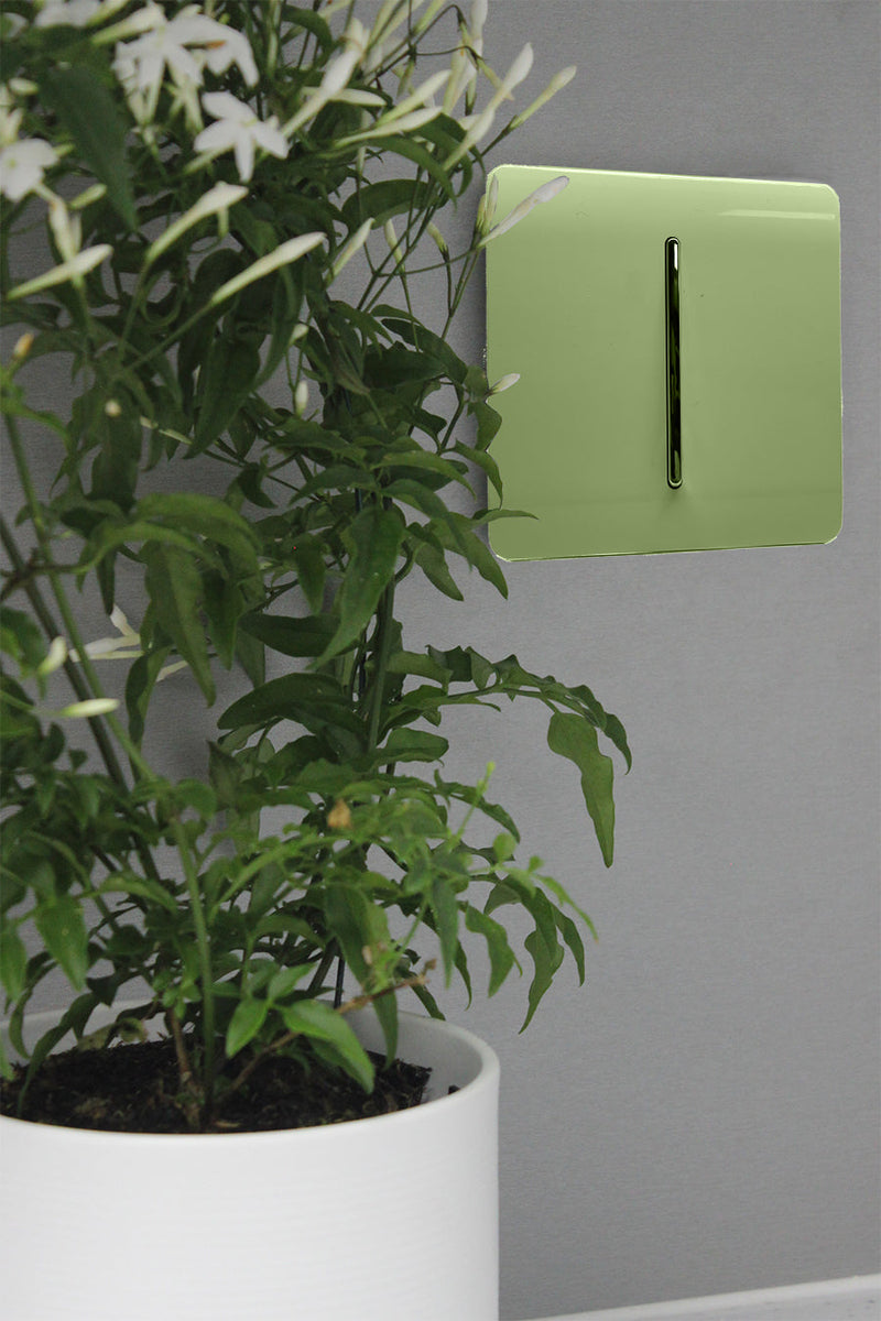 Load image into Gallery viewer, Trendi Switch ART-SS2MG, Artistic Modern 1 Gang 2 Way 10 Amp Rocker Moss Green Finish, BRITISH MADE, (25mm Back Box Required), 5yrs Warranty - 54003
