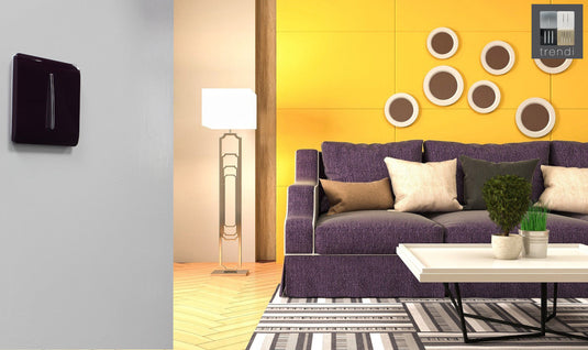 Trendi Switch ART-SS2PL, Artistic Modern 1 Gang 2 Way 10 Amp Rocker Plum Finish, BRITISH MADE, (25mm Back Box Required), 5yrs Warranty - 54008