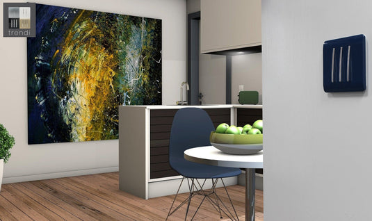 Trendi Switch ART-SS6OB, Artistic Modern 3 Gang 2 Way 10 Amp Rocker Ocean Blue Finish, BRITISH MADE, (25mm Back Box Required), 5yrs Warranty - 54077