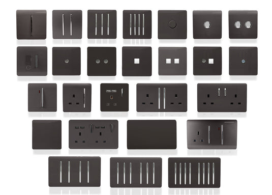 Trendi Switch ART-2SATDB, Artistic Modern 2 Gang Male F-Type Satellite Television Socket Dark Brown, (25mm Back Box Required), 5yrs Warranty - 53633