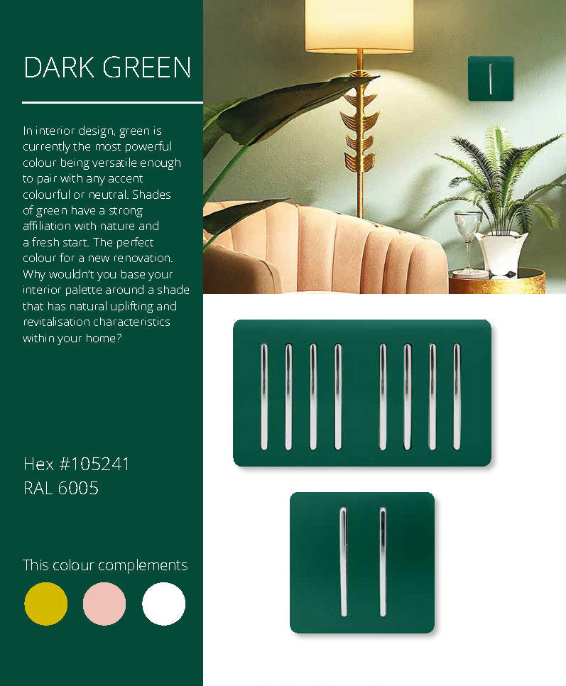 Load image into Gallery viewer, Trendi Switch ART-2LDMDG, Artistic Modern 2 Gang 2 Way LED Dimmer Switch 5-150W LED / 120W Tungsten Per Dimmer, Dark Green Finish, (35mm Back Box Required) 5yrs Wrnty - 53597
