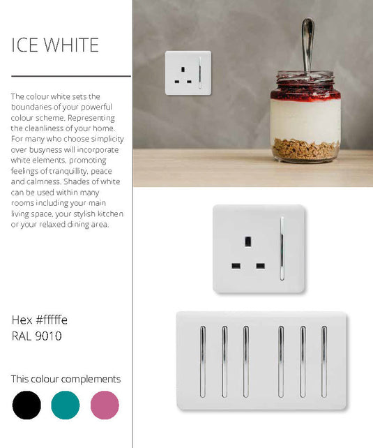 Trendi Switch ART-SKT213USBWH, Artistic Modern 2 Gang 13Amp Switched Double Socket With 4X 2.1Mah USB Gloss White Finish, BRITISH MADE, (45mm Back Box Required) 5yrs Wrnty - 24240