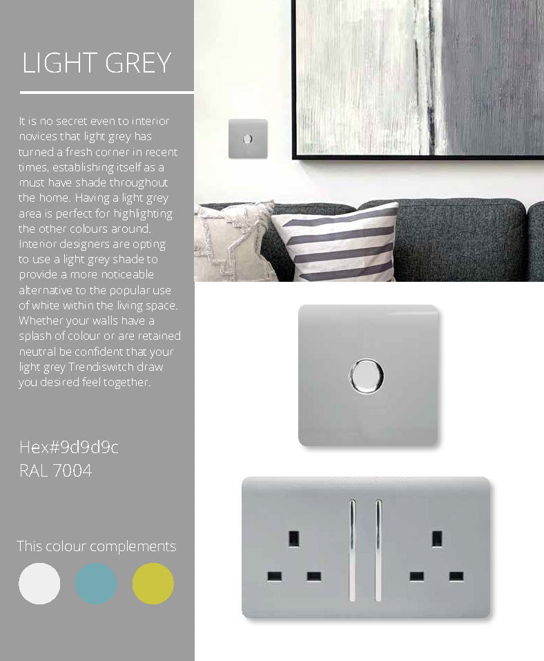 Load image into Gallery viewer, Trendi Switch ART-2PCLG, Artistic Modern Twin PC Ethernet Cat 5&amp;6 Data Outlet Light Grey Finish, BRITISH MADE, (35mm Back Box Required), 5yrs Warranty - 53616
