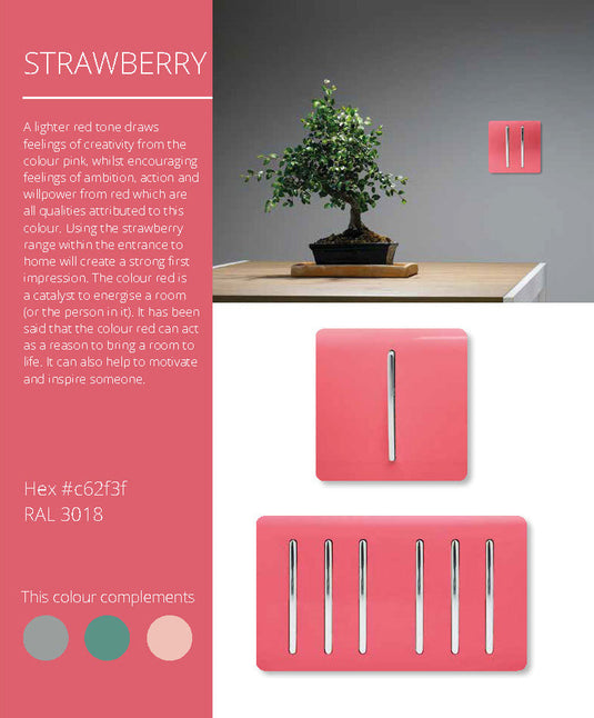 Trendi Switch ART-2BLKSB, Artistic Modern Double Blanking Plate, Strawberry Finish, BRITISH MADE, (25mm Back Box Required), 5yrs Warranty - 53566