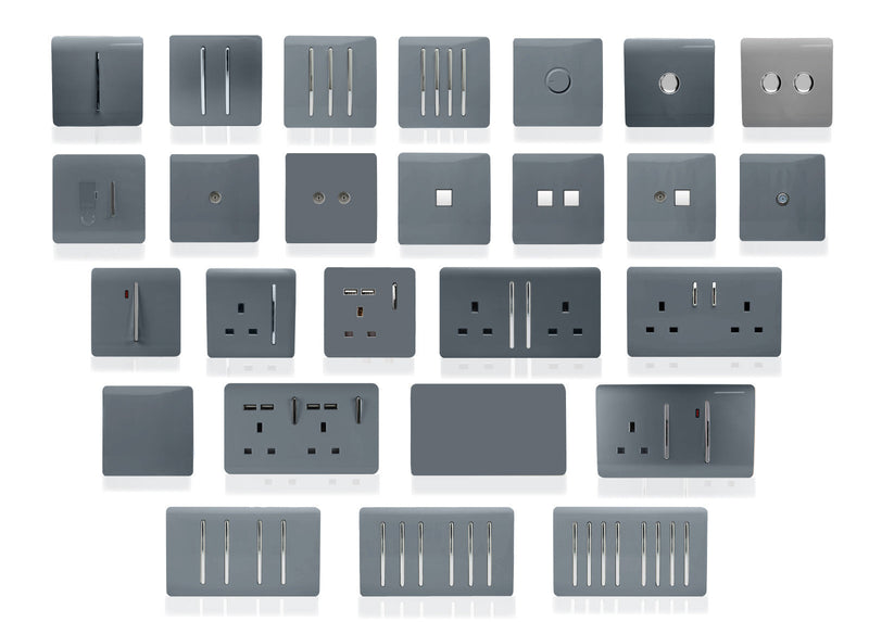 Load image into Gallery viewer, Trendi Switch ART-SKT213USB31AAWG, Artistic Modern 2 Gang USB 2x3.1mAH Plug Socket Warm Grey Finish, BRITISH MADE, (35mm Back Box Required), 5yrs Warranty - 53890
