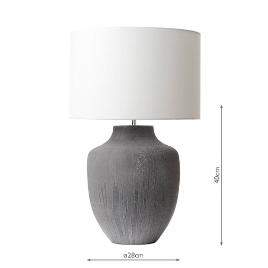 Dar Lighting UDI4239 Udine Textured Table Lamp Grey Base Only - 35477