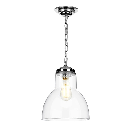 David Hunt Lighting UPT8650 UPTON 1 light pendant small in satin chrome DHL