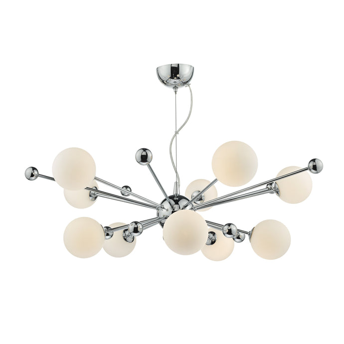 Dar Lighting URS2350 Ursa 10lt Pendant Polished Chrome & Opal Glass - 35482