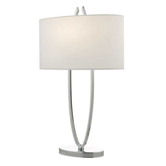 Dar Lighting UTA4250 Utara Table Lamp Polished Chrome With Shade - 35484