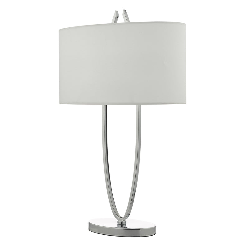 Load image into Gallery viewer, Dar Lighting UTA4250 Utara Table Lamp Polished Chrome With Shade - 35484

