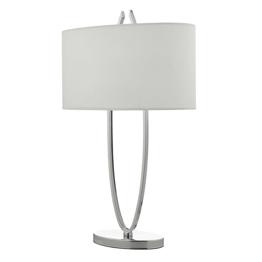 Dar Lighting UTA4250 Utara Table Lamp Polished Chrome With Shade - 35484