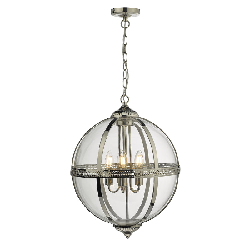 Load image into Gallery viewer, Dar Lighting VAN0538 Vanessa 5 Light Pendant Polished Nickel And Clear - 35489
