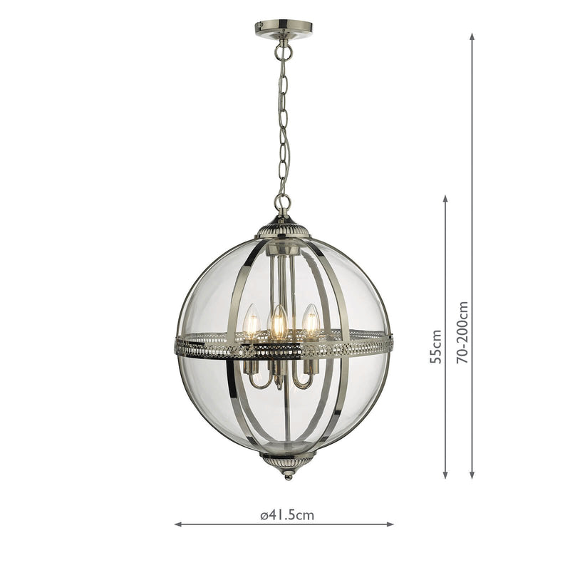 Load image into Gallery viewer, Dar Lighting VAN0538 Vanessa 5 Light Pendant Polished Nickel And Clear - 35489
