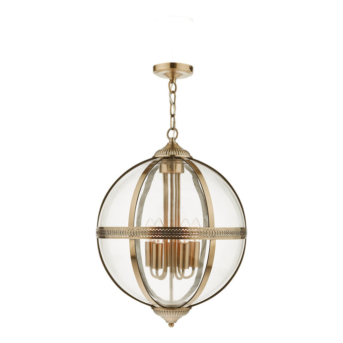 Dar Lighting VAN0575 Vanessa 5 Light Lantern Antique Brass Glass - 37033