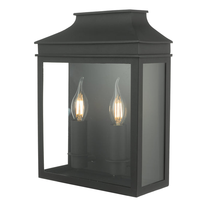 Dar Lighting VAP5022 Vapour 2 Light Coach Lantern Outdoor Wall Light IP44 Matt Black - 35490