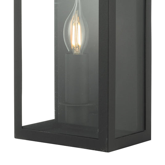 Dar Lighting VAP5222 Vapour Coach Lantern Outdoor Wall Light IP44 Matt Black - 24443