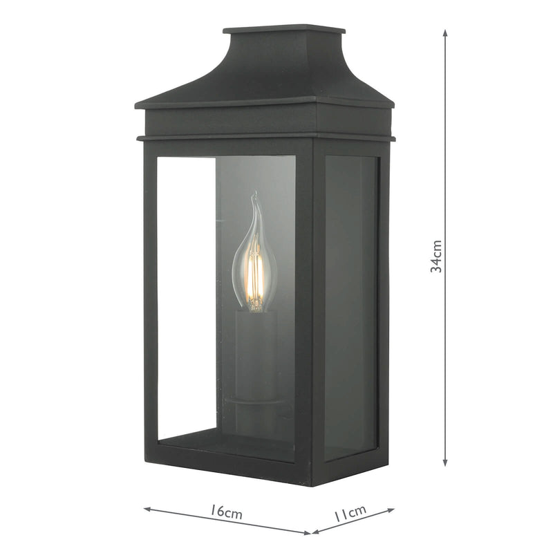 Load image into Gallery viewer, Dar Lighting VAP5222 Vapour Coach Lantern Outdoor Wall Light IP44 Matt Black - 24443

