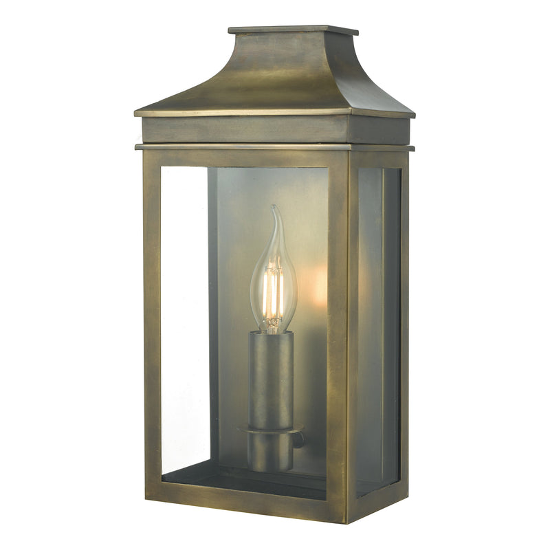 Load image into Gallery viewer, Dar Lighting VAP5245 Vapour Coach Lantern Outdoor Wall Light IP44 Weathered Brass - 35492

