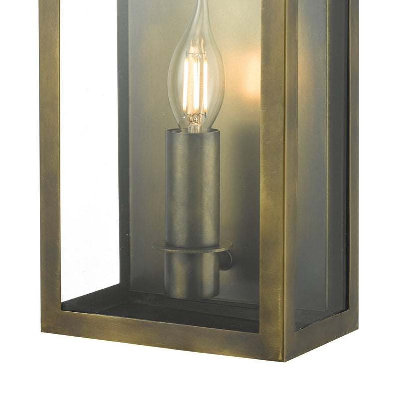 Load image into Gallery viewer, Dar Lighting VAP5245 Vapour Coach Lantern Outdoor Wall Light IP44 Weathered Brass - 35492
