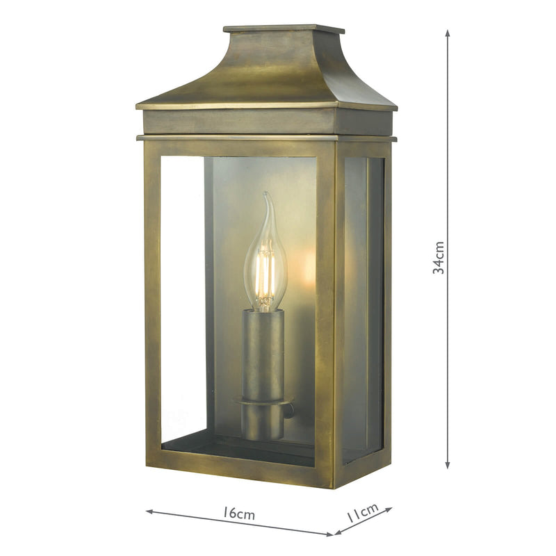 Load image into Gallery viewer, Dar Lighting VAP5245 Vapour Coach Lantern Outdoor Wall Light IP44 Weathered Brass - 35492
