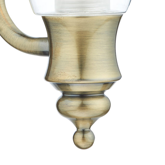 Dar Lighting VES0775 Vestry 1 Light Wall Bracket Antique Brass IP44 - 18225